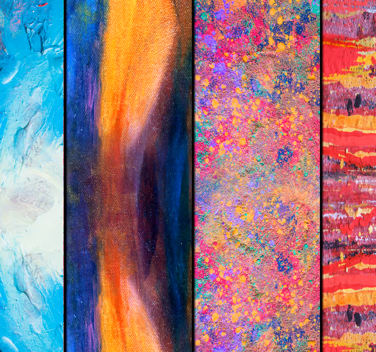 Papel tapiz para sala paneles de arte abstracto - TenVinilo
