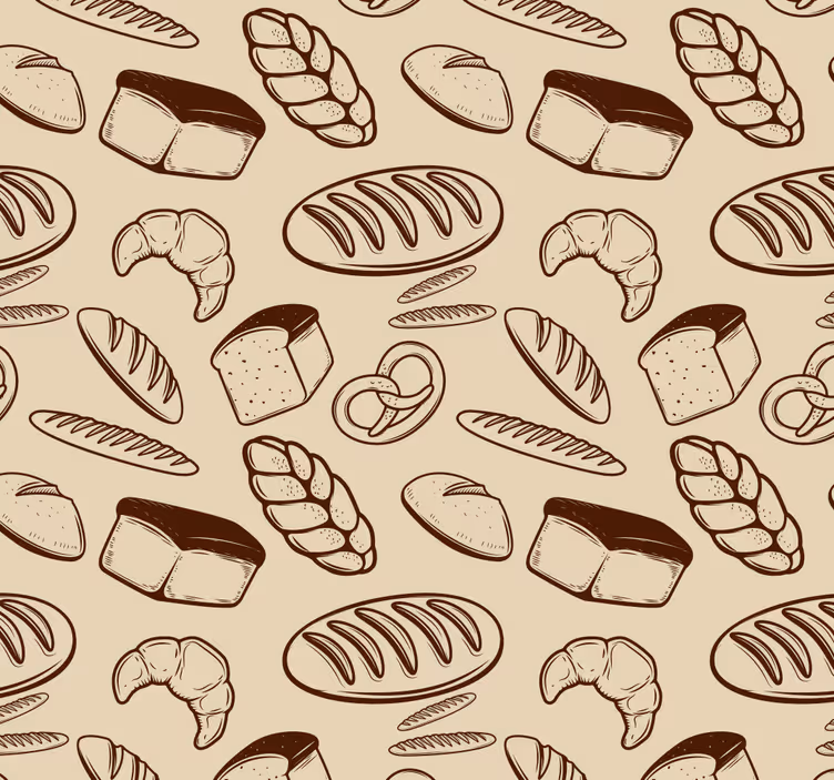 Papel pintado cocina patrón panadería - TenVinilo