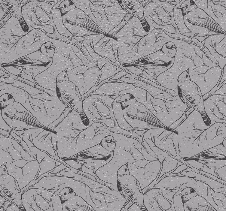 Papel tapiz animales dibujo de garza estilizada - TenVinilo