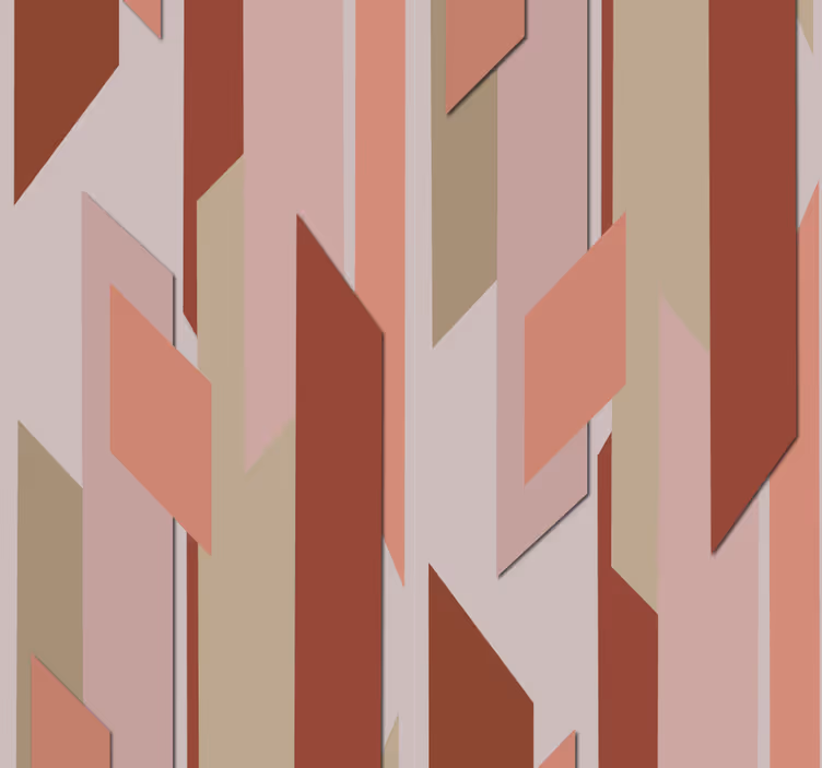 Papel pintado abstracto piezas rojas flotantes - TenVinilo