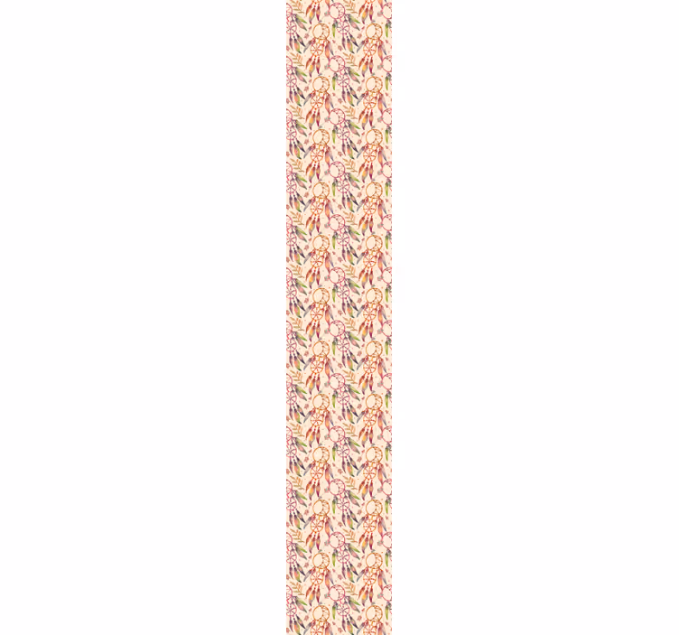 Papel tapiz infantil patrón de atrapasueños floral - TenVinilo