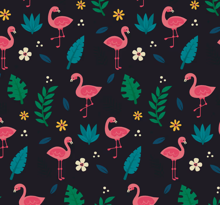 Papel tapiz animales patrón de flamenco - TenVinilo