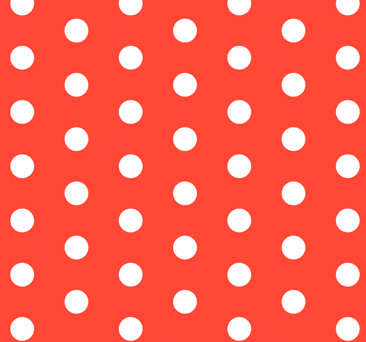 Papel pintado salón rojo con lunares blancos - TenVinilo