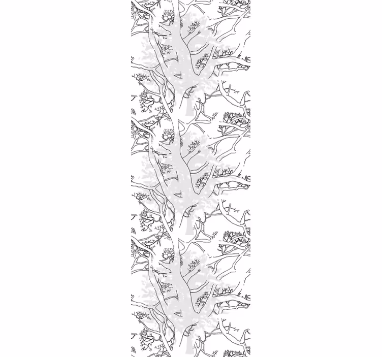 Papel tapiz gris arte lineal floral - TenVinilo