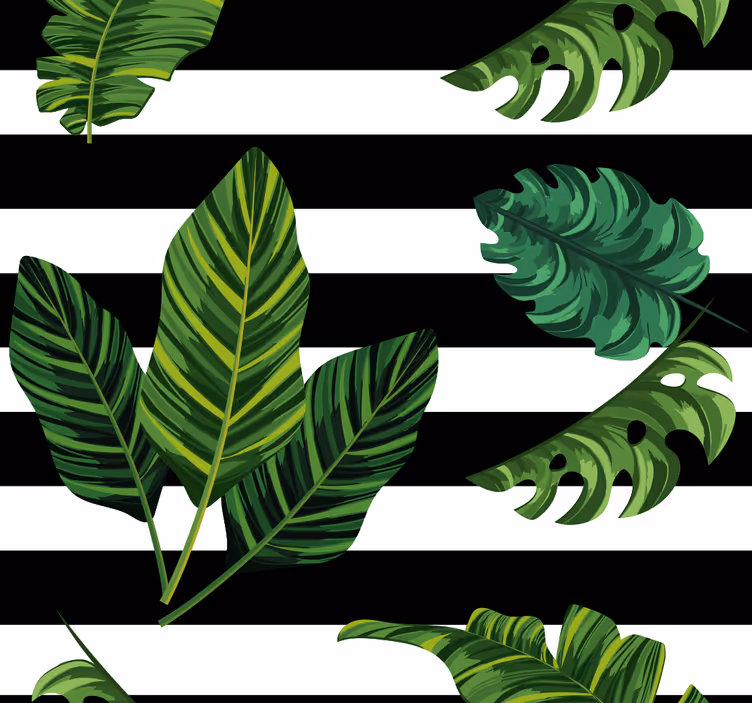 Papel tapiz hojas diseño de follaje tropical - TenVinilo