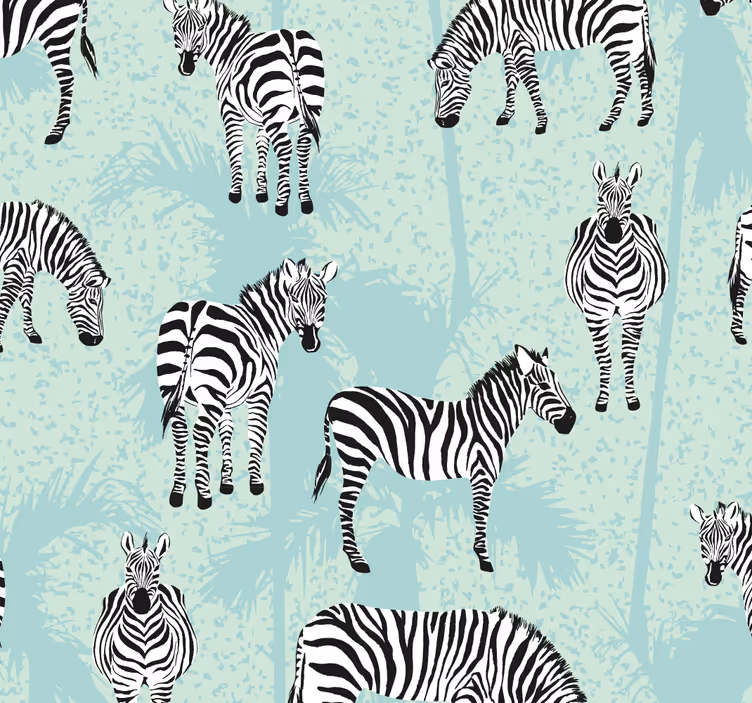 Papel pintado animal Patrón de safari de cebra - TenVinilo