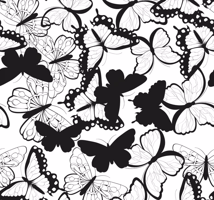 Papel tapiz mariposas abundancia de mariposas - TenVinilo