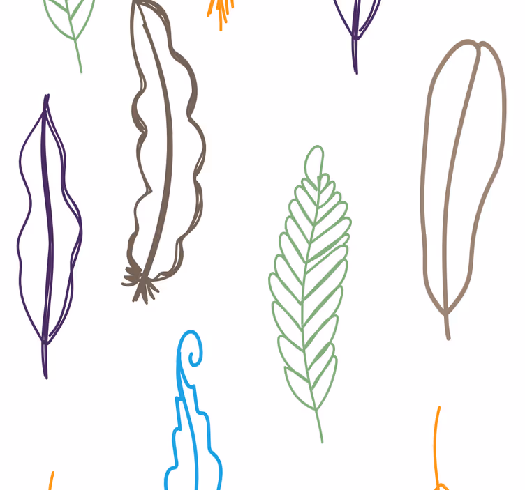 Papel pintado naturaleza diseños de plumas - TenVinilo