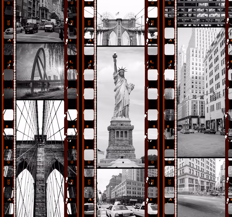 Papel pintado tiras película Nueva York - TenVinilo