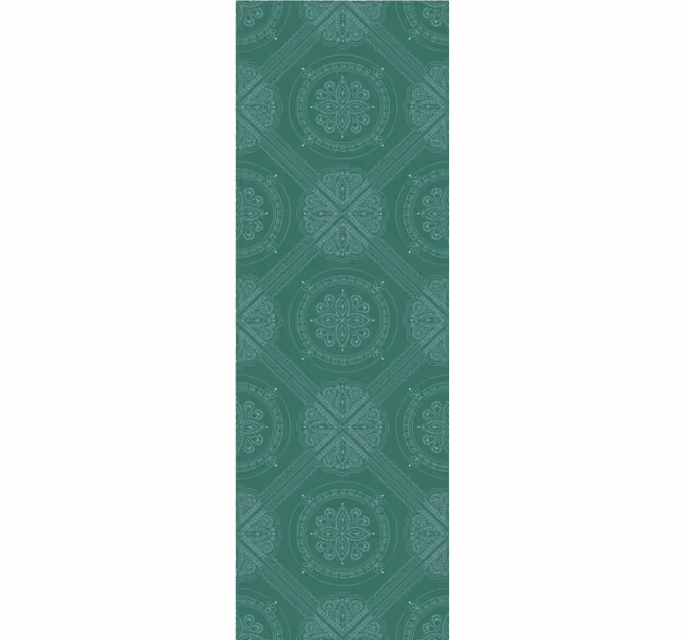 Papel pintado azulejos Adorno de paisley verde - TenVinilo