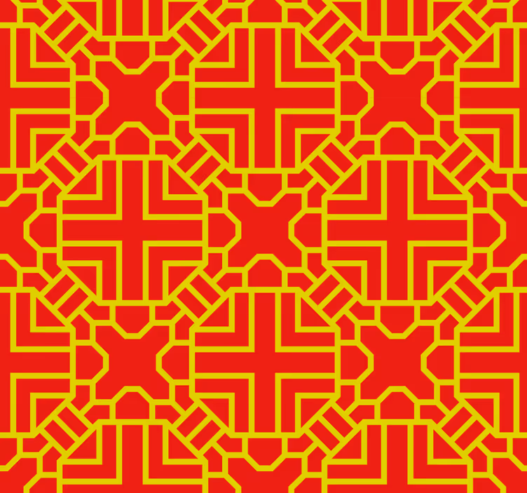 Papel pintado rayas verticales Cruces rojas - TenVinilo