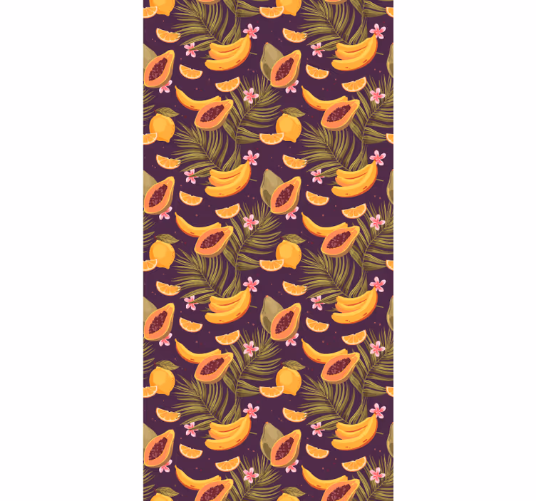 Papel tapiz comedor motivo de frutas tropicales - TenVinilo