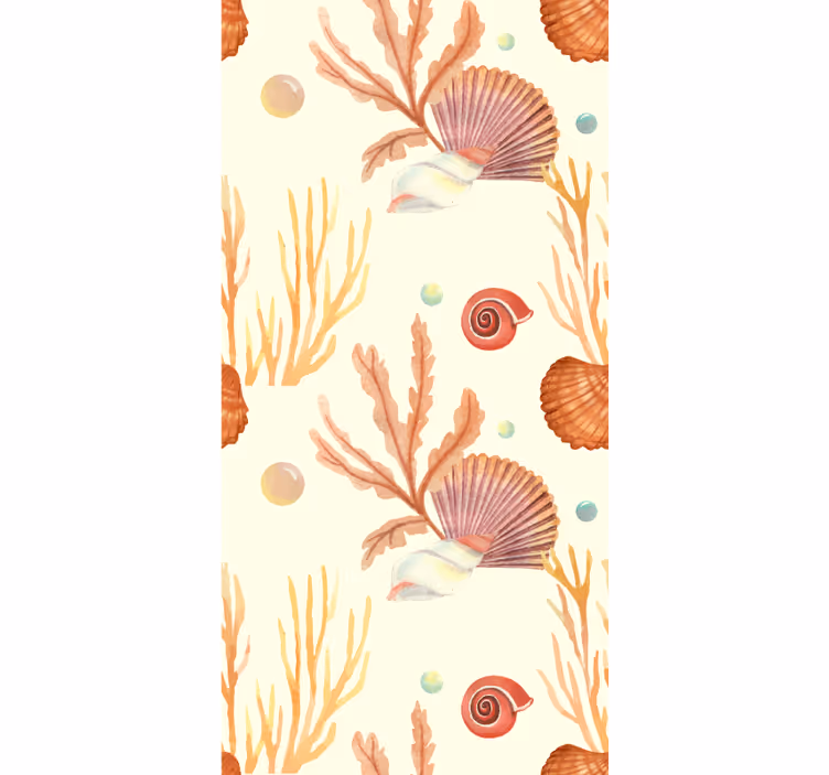 Papel tapiz naturaleza patrón de concha - TenVinilo