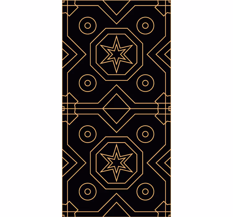 Papel pintado triangulos Patrón negro con oro - TenVinilo