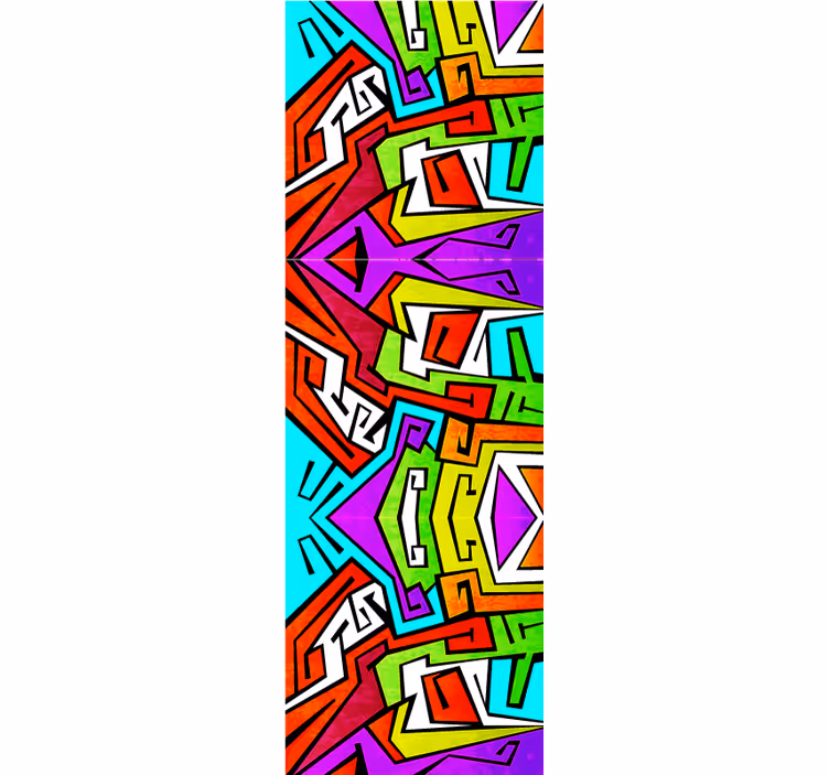 Papel pintado de arte Graffiti de línea multicolor - TenVinilo