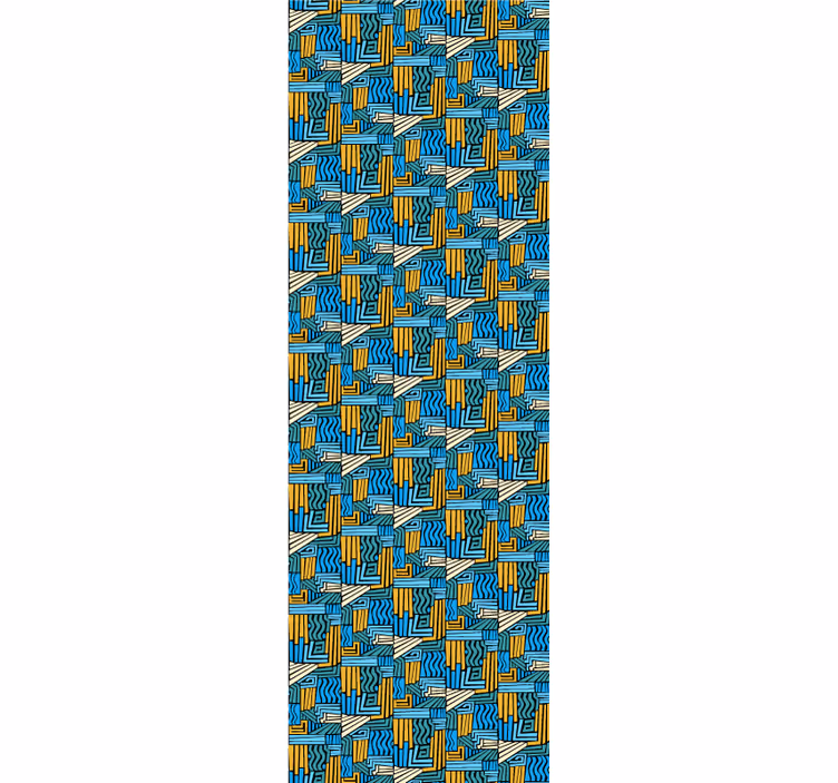 Papel pintado de arte Líneas de graffiti azul y amarillo - TenVinilo