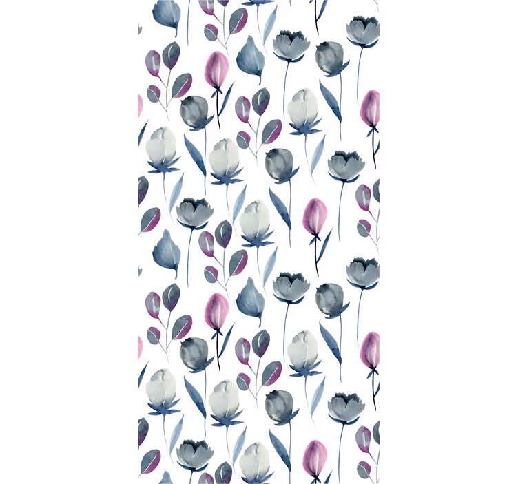Papel tapiz flores flores de acuarela - TenVinilo