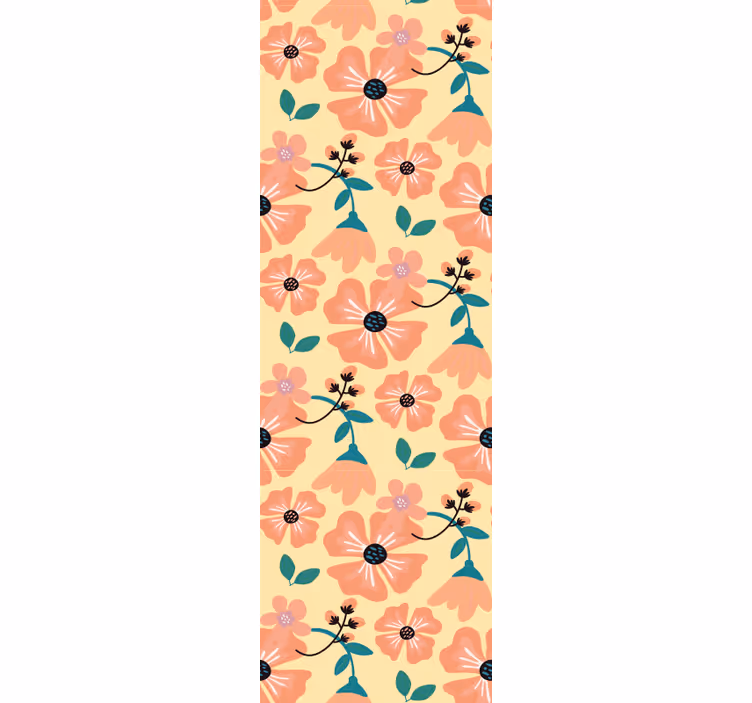 Papel tapiz flores patrón de floración floral - TenVinilo