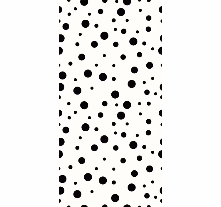 Papel pintado moderno Patrón de polka blanco y negro - TenVinilo