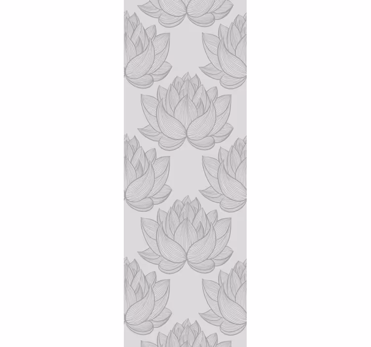 Papel pintado floral Loto gris - TenVinilo