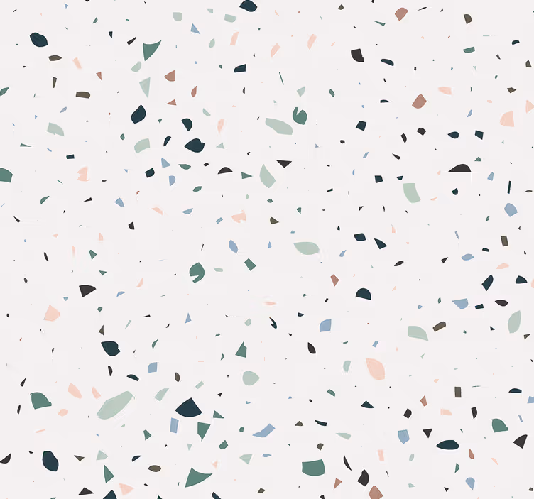 papel tapiz baño imitación piedra terrazo blanco - TenVinilo