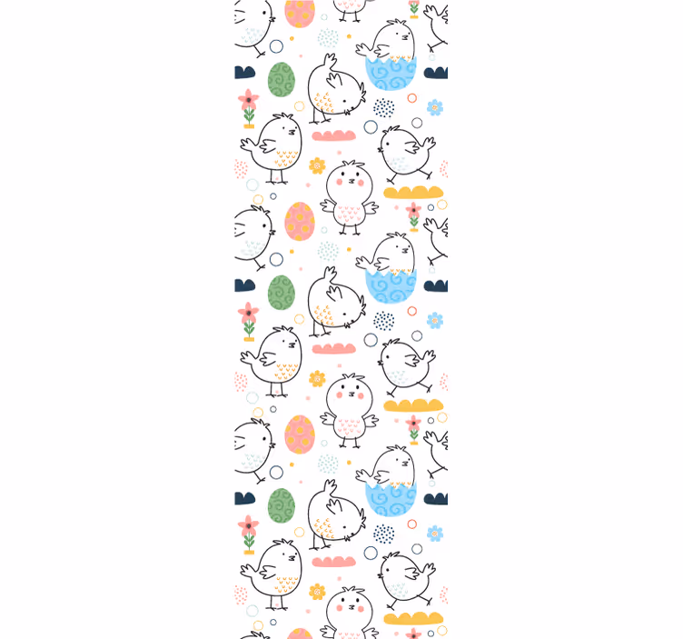 Papel tapiz infantil delicia del patrón de pollito - TenVinilo