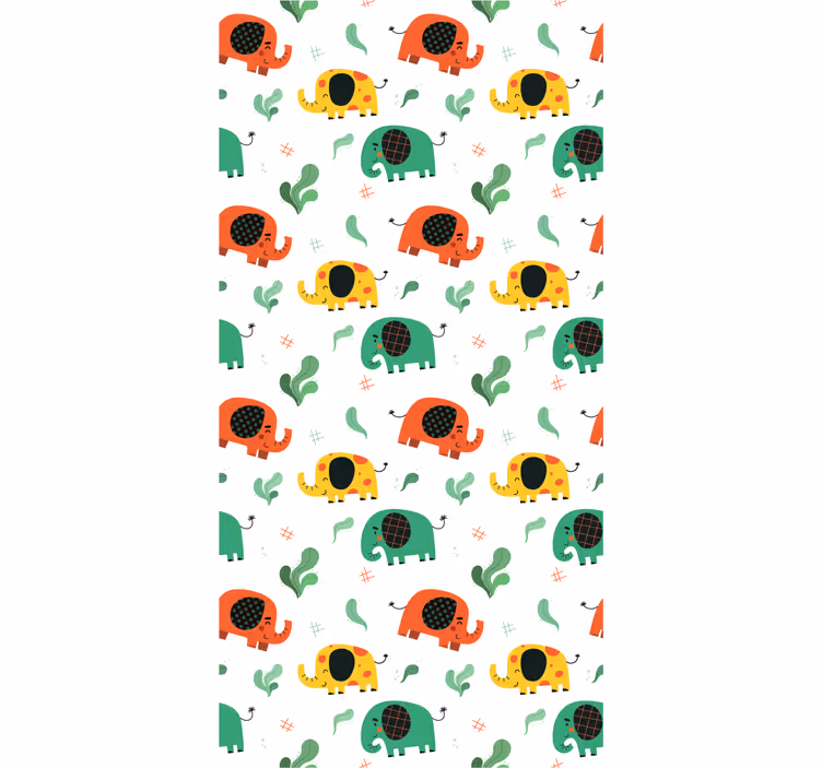 Papel tapiz elefantes patrón de elefante juguetón - TenVinilo