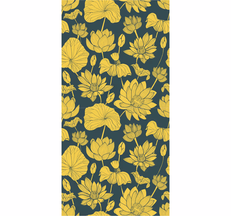 Papel pintado flores Flor de loto amarilla - TenVinilo