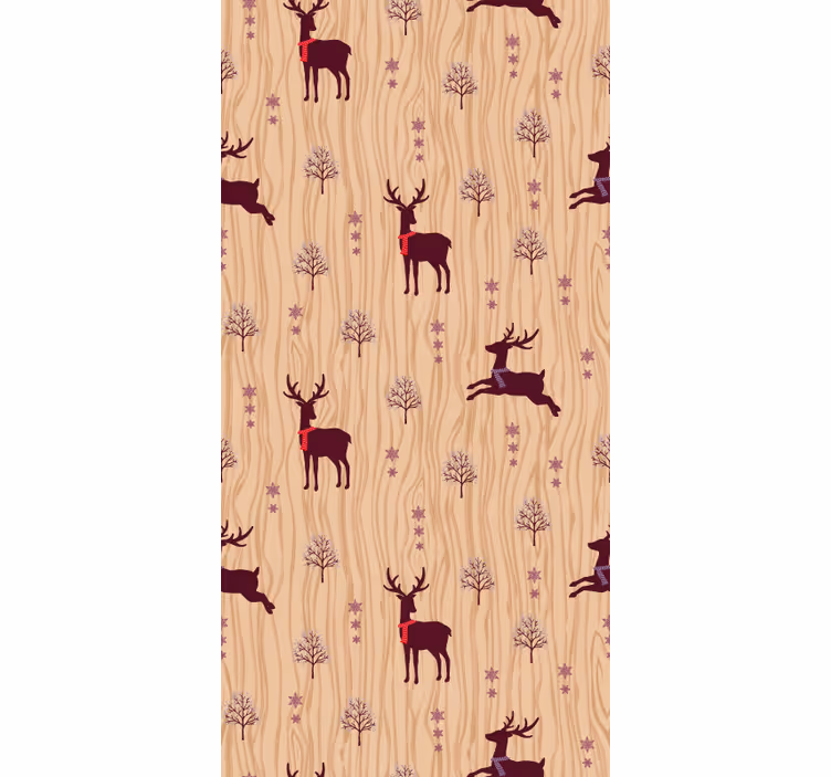 Papel tapiz animales fauna del bosque rústico - TenVinilo