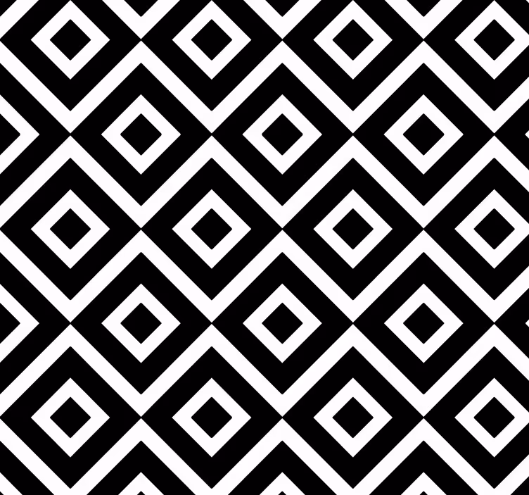 Papel pintado baño geométrico blanco y negro - TenVinilo