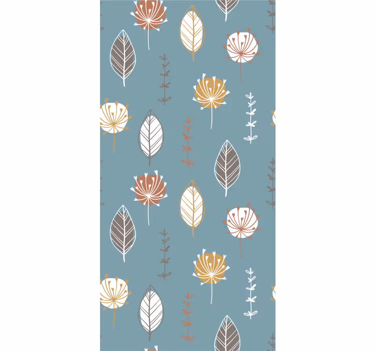 Papel tapiz hojas patrón de motivos botánicos - TenVinilo