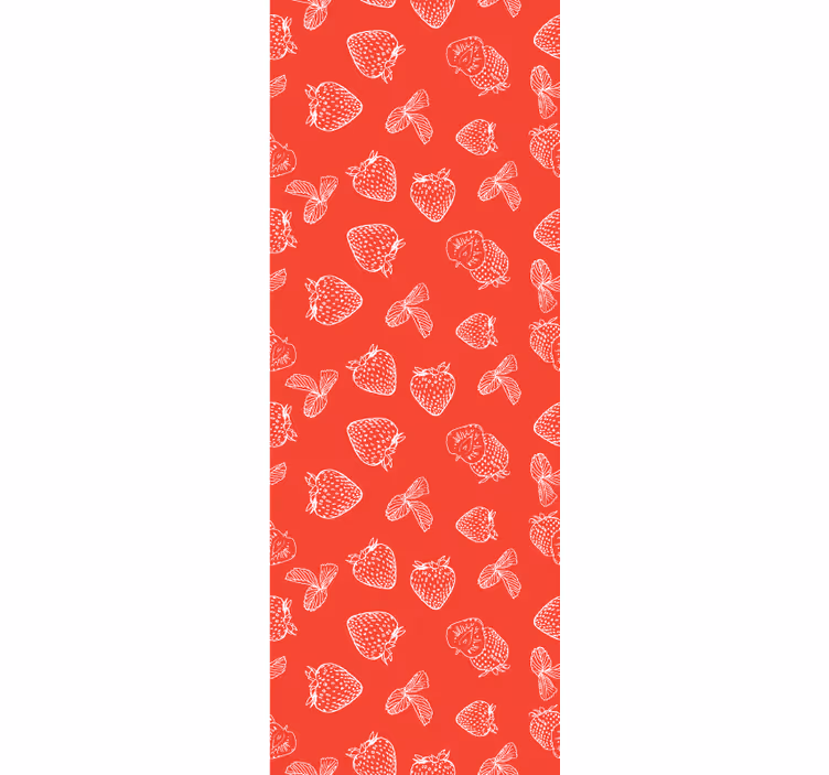 Papel tapiz flores bosquejo de fresa - TenVinilo