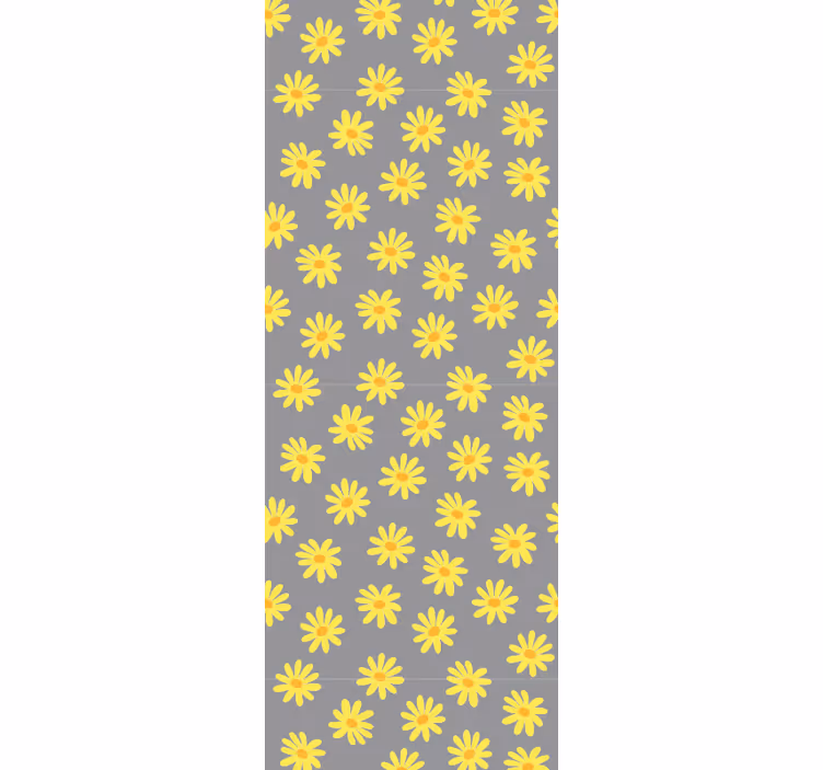 Papel tapiz flores patrón floral del sol - TenVinilo