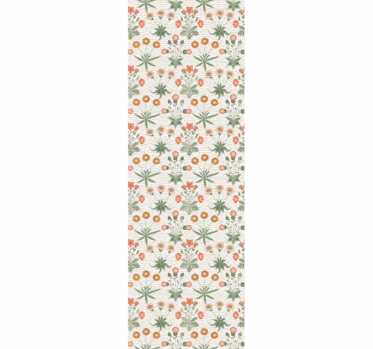 Papel tapiz flores repetición de motivos florales - TenVinilo