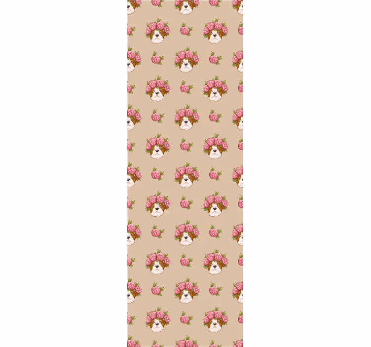 Papel tapiz perros motivo floral canino - TenVinilo