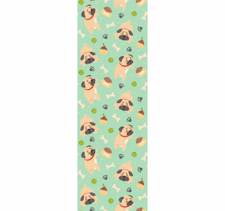 Papel tapiz perros juego de patrones de pug - TenVinilo