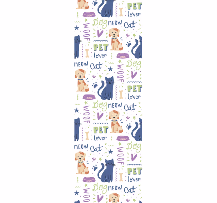 Papel pintado perros Fantástico colorido doodle con perros - TenVinilo