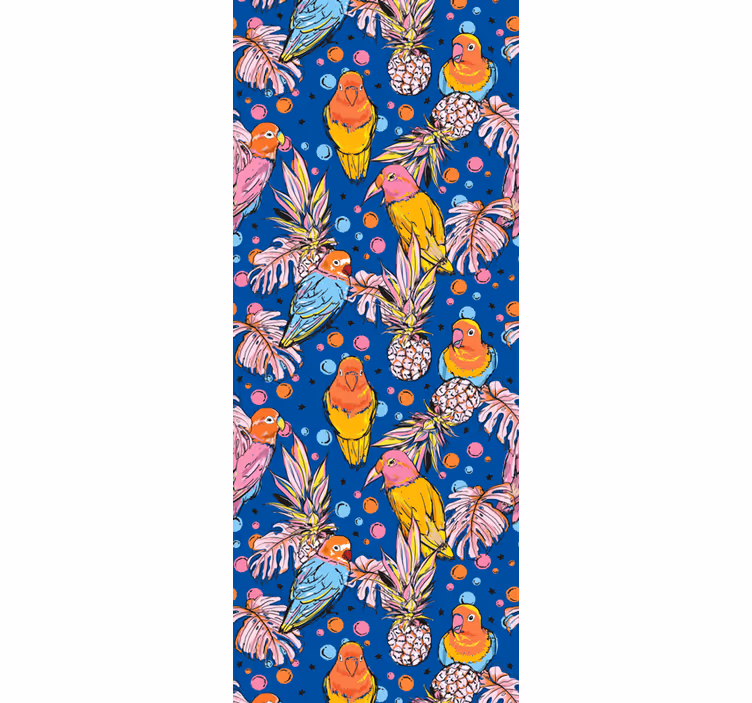 Papel tapiz loros oasis de loros tropicales - TenVinilo