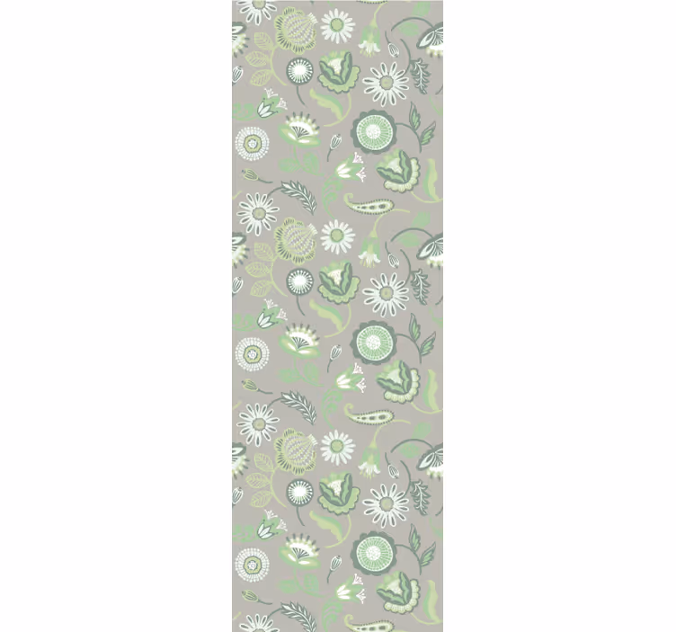Papel tapiz floral motivo floral verde - TenVinilo