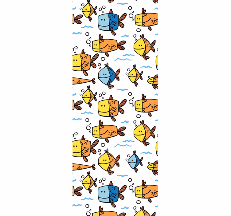Papel tapiz peces diversión de dibujos animados acuáticos - TenVinilo