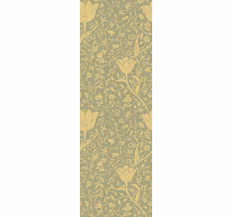 Papel pintado salón Patrón floral verde dorado - TenVinilo