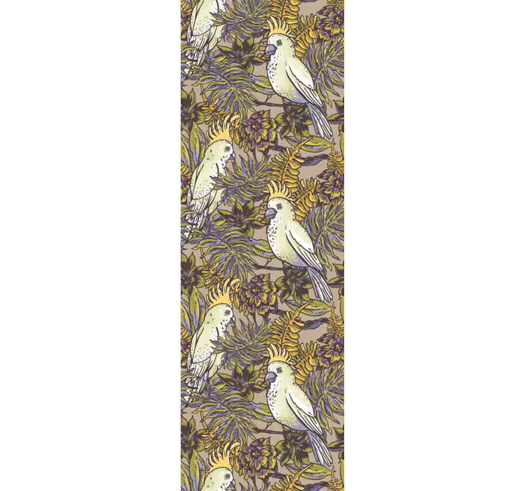 Papel tapiz animales patrones de aves tropicales - TenVinilo