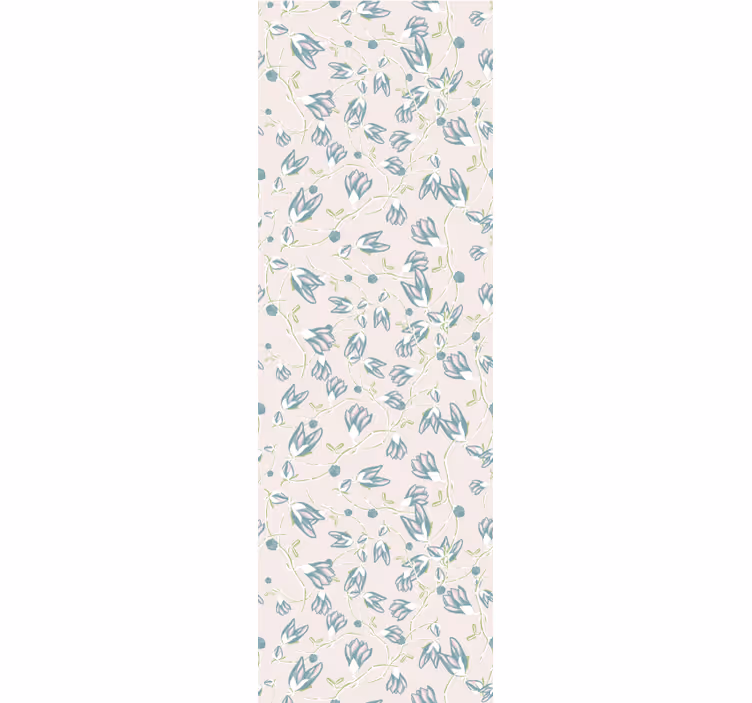 Papel pintado flores Patrón de hojas y flores dibujadas a mano - TenVinilo