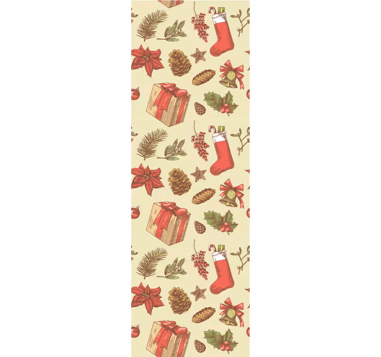 Papel pintado navidad Patrón de navidad vintage - TenVinilo