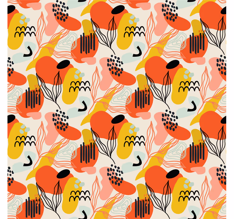 Papel tapiz arte formas orgánicas abstractas - TenVinilo