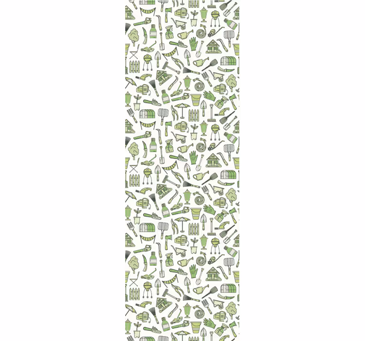 Papel tapiz verde tema de jardinería urbana - TenVinilo