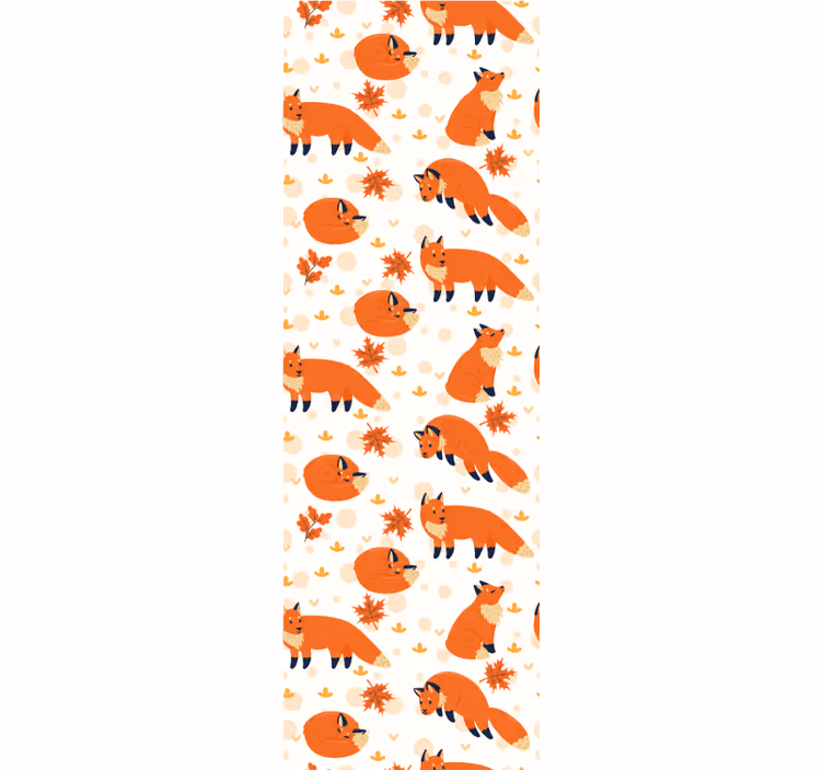 Papel tapiz animales patrón de otoño de zorro - TenVinilo