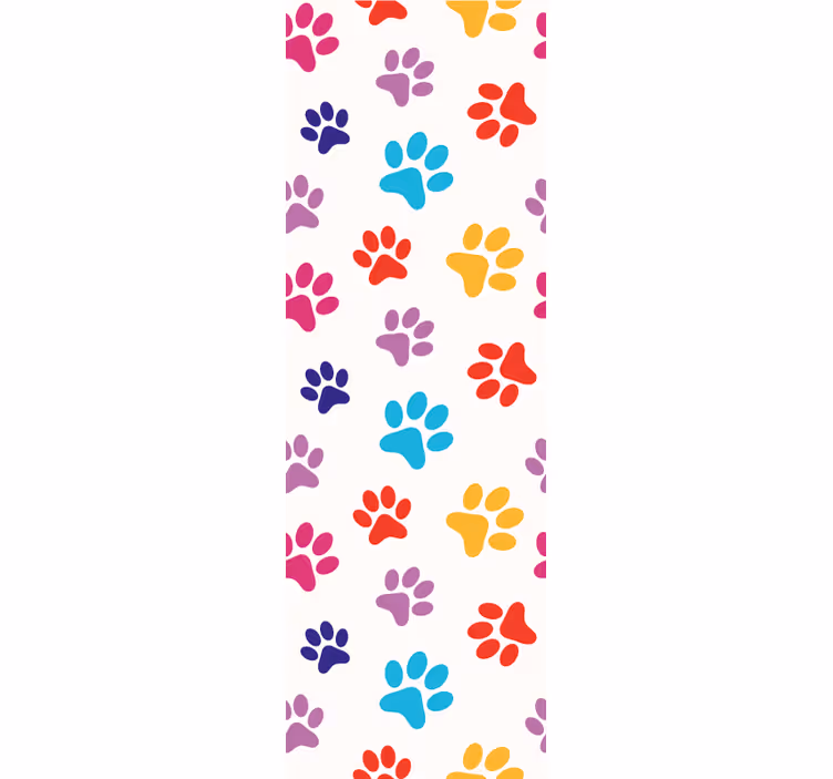 Papel pintado infantil Impresión colorida de la pata del perro - TenVinilo