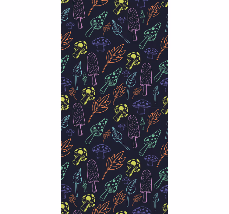 Papel tapiz naturaleza patrón de bosque funky - TenVinilo