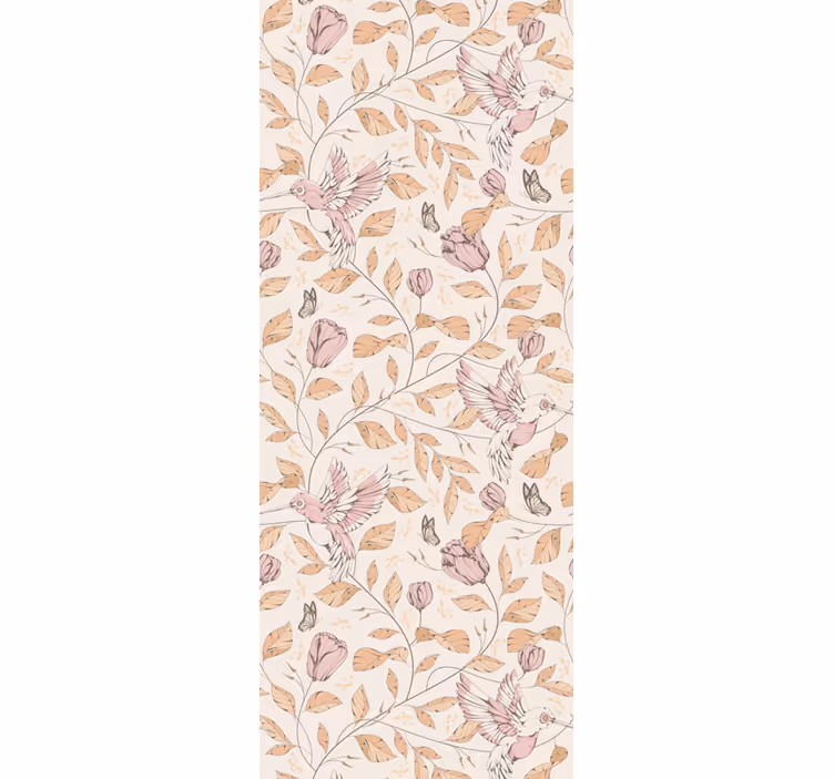Papel pintado flores Patrón de tulipanes colores beige - TenVinilo